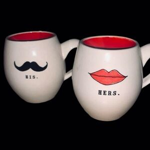 RAE DUNN "Magenta" line - His & Hers Mug Set - RARE! Marriage/Bridal Gift 💕☕️